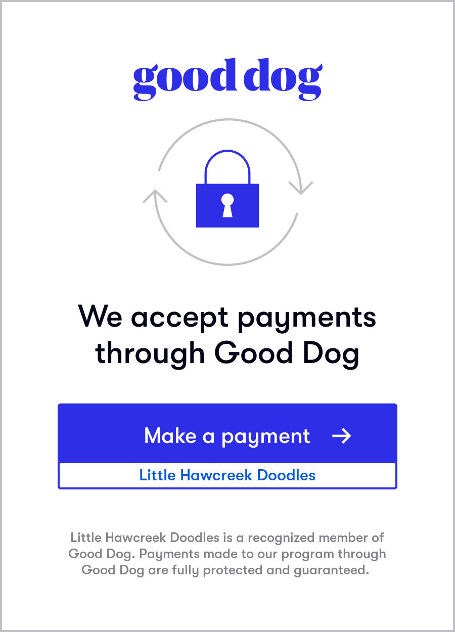 Good Dog Payment Badge Good Dog Payment Badge
